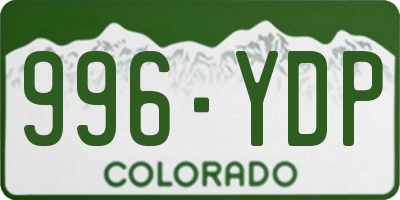 CO license plate 996YDP