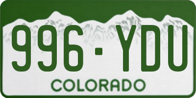 CO license plate 996YDU