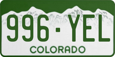 CO license plate 996YEL