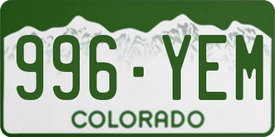 CO license plate 996YEM