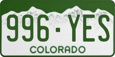 CO license plate 996YES
