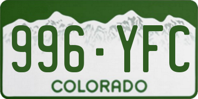 CO license plate 996YFC