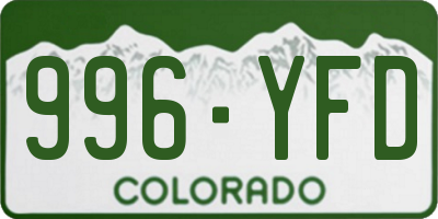 CO license plate 996YFD