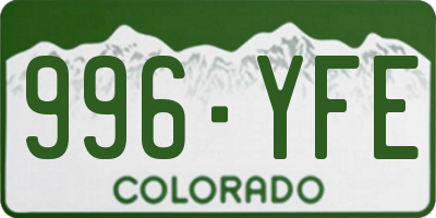 CO license plate 996YFE