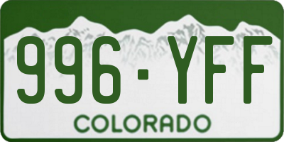 CO license plate 996YFF