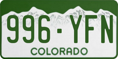 CO license plate 996YFN