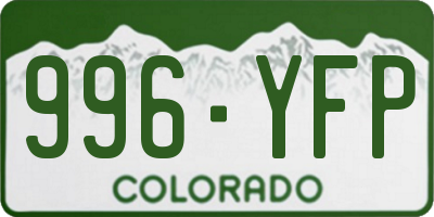 CO license plate 996YFP