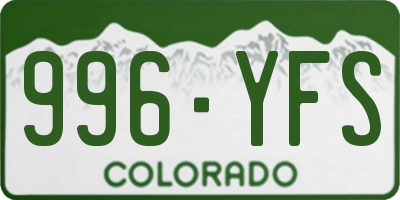 CO license plate 996YFS