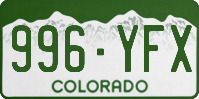 CO license plate 996YFX