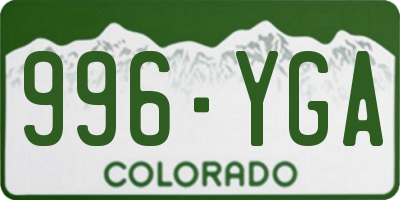 CO license plate 996YGA