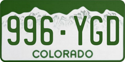 CO license plate 996YGD