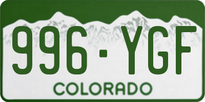 CO license plate 996YGF