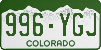 CO license plate 996YGJ