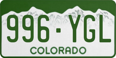 CO license plate 996YGL
