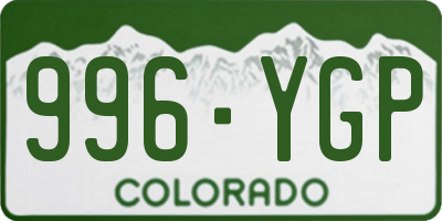 CO license plate 996YGP