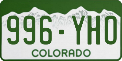 CO license plate 996YHO