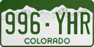 CO license plate 996YHR