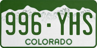 CO license plate 996YHS
