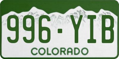 CO license plate 996YIB