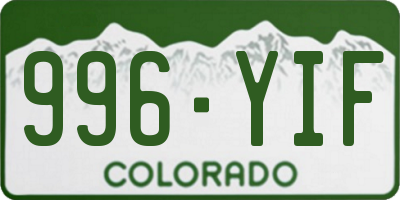 CO license plate 996YIF