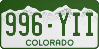 CO license plate 996YII