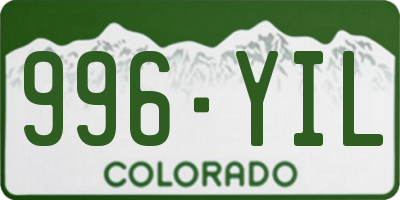 CO license plate 996YIL