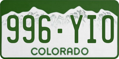 CO license plate 996YIO