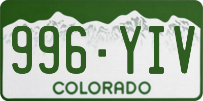 CO license plate 996YIV