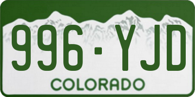 CO license plate 996YJD