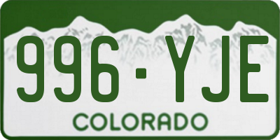CO license plate 996YJE
