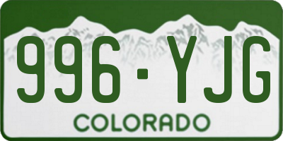 CO license plate 996YJG
