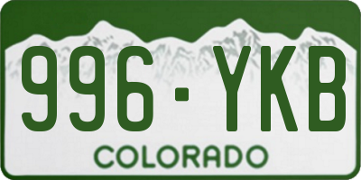 CO license plate 996YKB