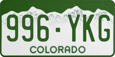 CO license plate 996YKG