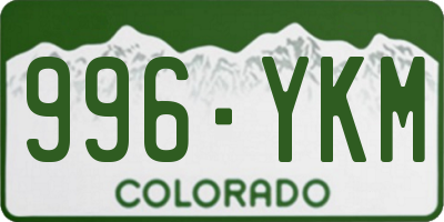 CO license plate 996YKM
