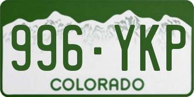 CO license plate 996YKP