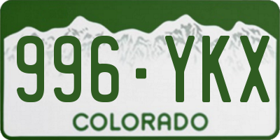 CO license plate 996YKX