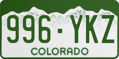 CO license plate 996YKZ