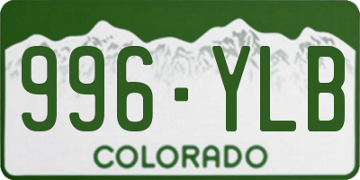CO license plate 996YLB