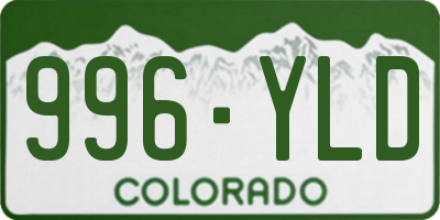 CO license plate 996YLD