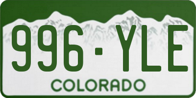 CO license plate 996YLE