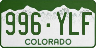CO license plate 996YLF
