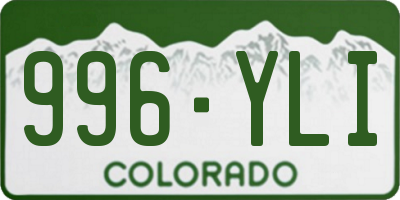 CO license plate 996YLI