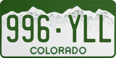 CO license plate 996YLL