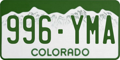 CO license plate 996YMA