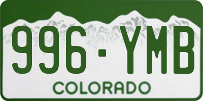 CO license plate 996YMB