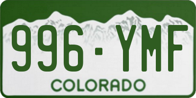 CO license plate 996YMF