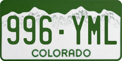 CO license plate 996YML