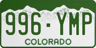 CO license plate 996YMP