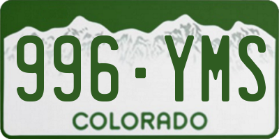 CO license plate 996YMS