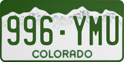 CO license plate 996YMU